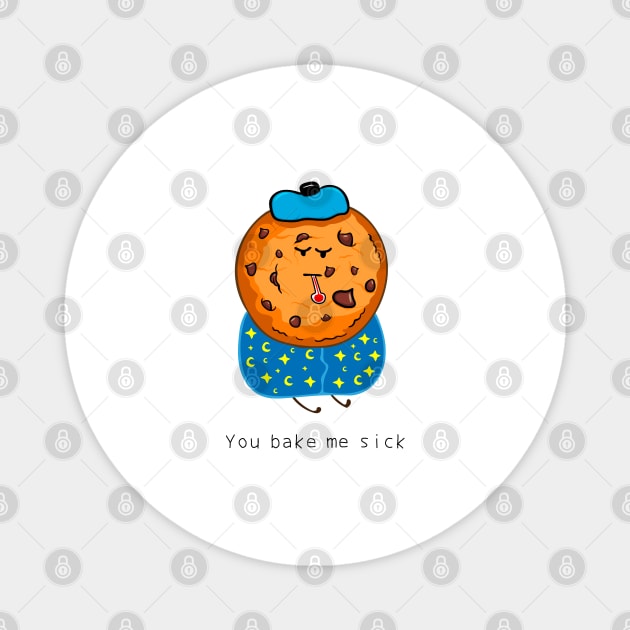 funny chocolate chip cookie Magnet by wordspotrayal